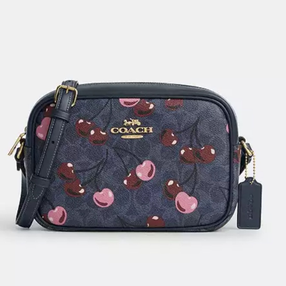 Coach Navy Cherry Print Crossbody Bag